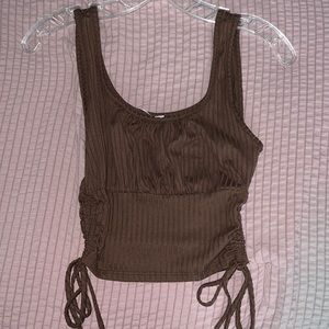 Brown cropped tank top size - S